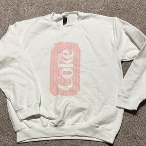 Diet Coke  White Sweatshirt with red Graphic